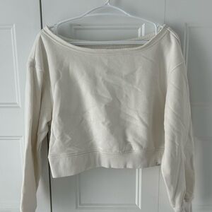 Cream Off-Shoulder Sweatshirt